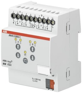 KNX shutter actuator, 2 channel shutter, 230VAC, DIN rail, hellgrau, Ref. JRA/S 2.230.5.1