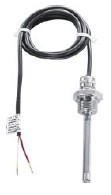 Temperature probe for temperature sensor, ESTF PT1000 100mm Silikon, immersion probe, PT1000, silicone cable, Ref. 90100011