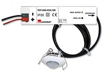Mini-occupancy detector LUXOMAT®, with DIM function and circular detection area for KNX/EIB network, ceiling mounted