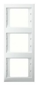 Frame 3gang vertical polar white, glossy