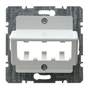 Central plate for 3 MINI-COM modules polar white, glossy