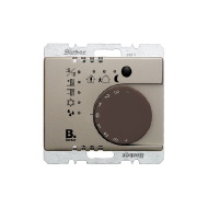 ROOM THERMOSTAT WITH BUTTON INTERFACE AND INTEGRAL BUS COUPLING UNIT LIGHT BRONZE, LACQUERED 