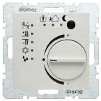 ROOM THERMOSTAT WITH BUTTON INTERFACE AND INTEGRAL BUS COUPLING UNIT POLAR WHITE, GLOSSY 