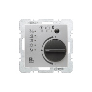 ROOM THERMOSTAT WITH BUTTON INTERFACE AND INTEGRAL BUS COUPLING UNIT ALUMINIUM, MATT 
