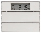 PUSH-BUTTON 2GANG WITH ROOM THERMOSTAT, DISPLAY AND LABELLING FIELD FOR WHITE AND POLAR WHITE K1