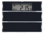 PUSH-BUTTON 2GANG WITH ROOM THERMOSTAT, DISPLAY AND LABELLING FIELD