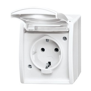 SCHUKO® socket outlet, with hinged lid 