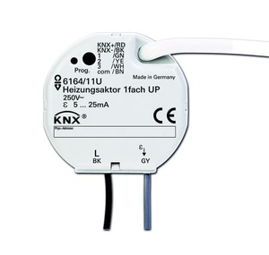 KNX electronic heating actuator with inputs, 1 output, 3 inputs, flush mount, Ref. 6164/11 U