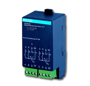 KNX binary input, 4 inputs, 24V / potential free, surface, serie Room-Controller, Ref. 6174/20