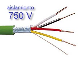 KNX bus cable, 2 pairs, 100m, CPR approval, free of halogens, insulation 750V, Ref. cb2lh750