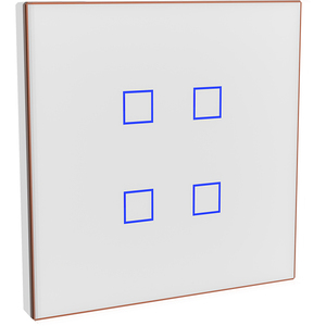 CAPACITIVE PUSH BUTTON LAÜKA KNX 4 BUTTONS WHITE GLASS AND COPPER FRAME
