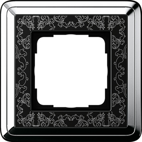 Gira ClassiX Art frames Chrome + black, 1-gang