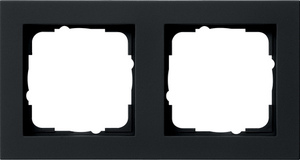 Simple frame, 55x55, serie Gira E2, black, Ref. 0212 09