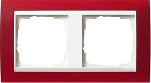 COVER FRAME 2-GANG FOR PURE WHITE CENTRAL INSERTS, RED