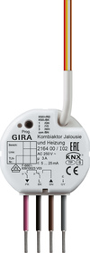 KNX shutter actuator with inputs, 1 channel shutter, 3 inputs, flush mount, Ref. 2164 00