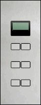 KNX push button 6 rockers, with thermostat, with display, serie LARGHO, aluminium (raised), Ref. 60601-1121-07-0C