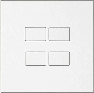 KNX push button 4 rockers, serie LARGHO, aluminium (raised), Ref. 60601-1121-22-0B
