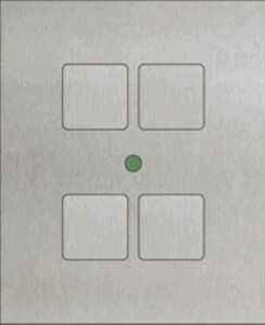 KNX push button 4 rockers, serie CONTRATTEMPO, aluminium anodised, Ref. 62620-112-06-0B