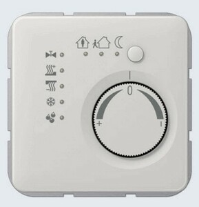 Room temperature controller with integrated push-button interface 4-gang, grey