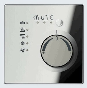 Room temperature controller with integrated push-button interface 4-gang  cromo brillante