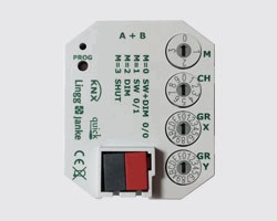 KNX universal interface, TS4F-1-QW-LED, 4 inputs, potential free, with LED output, for switch wall box, serie QUICK, Ref. Q77893