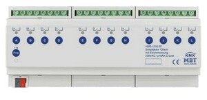 KNX switching actuator, 12 binary outputs , 230VAC, 16A, 140µF C-load, current measurement, DIN rail, Ref. AMS-1216.02