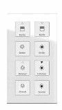 KNX RF push button 8 rockers, with status LED, serie GLASS SERIE, white, Ref. RF-GTA8W.01