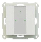 KNX RF push button 2 rockers, with status LED, flush mount / for switch wall box, serie SERIE 55, Ref. RF-TA55P2.01