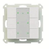 KNX RF push button 6 rockers, with status LED, flush mount / for switch wall box, serie SERIE 55, Ref. RF-TA55P6.01