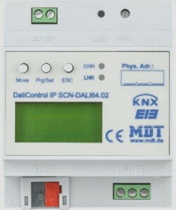 KNX DALI / DALI 2 compatible lighting gateway, 16 grupos, 64 balastros, con visualization, DIN rail, Ref. SCN-DALI64.03