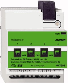 Switch actuator REG-K/4x230/16 with manual mode