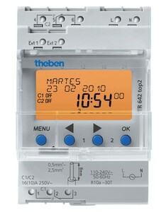 Digital time switch with yearly and astronomical time program, 2 channels and 2 external inputs 