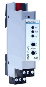 KNX dimmer actuator, KNX IO 534, LED 12/24VDC, 4 outputs , voltage controlled, RGB / RGBW, 6A, 144W, DIN rail, Ref. 5314