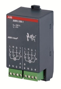 KNX shutter actuator, 2 channel shutter, 230VAC, 6A, DIN rail, anthrazit, Ref. JA/M 2.230.1