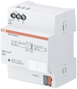 KNX power supply, 320mA, DIN rail, hellgrau, Ref. SV/S 30.320.1.1