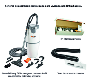 ALLAWAY CENTRAL VACUUM CLEANER KIT, MODBUS OUTPUT, FOR 200 M2 HOUSE