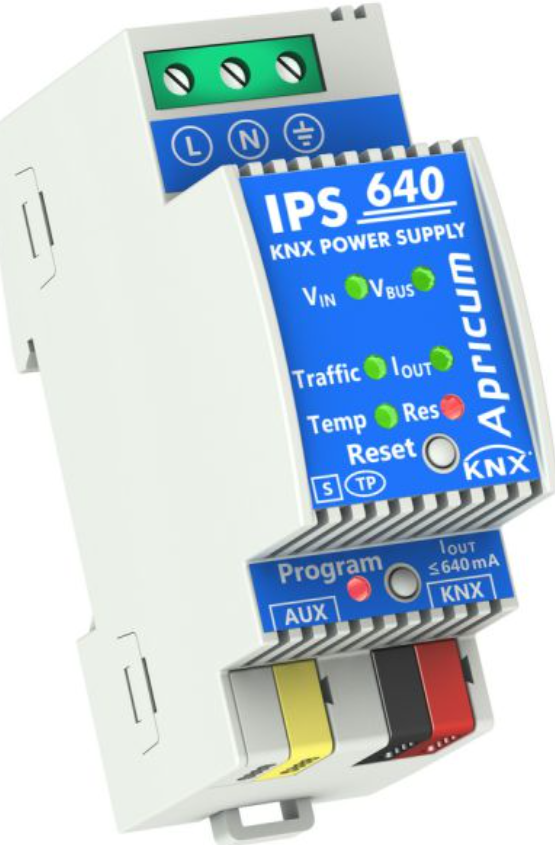 KNX power supply, 640mA, with diagnosis, DIN rail, Ref. IPS 640