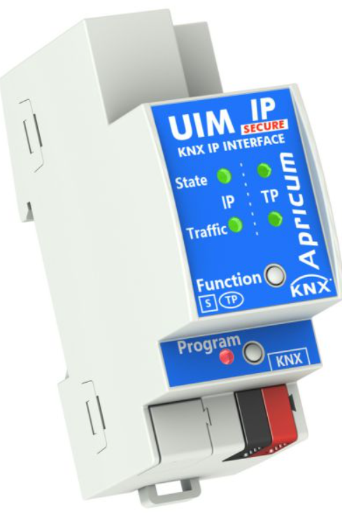 Apricum UIMip-Sec - KNX IP Secure Interface with 4 (Secure) tunneling channels, 2SU, REG, Ref. UIMip-Sec