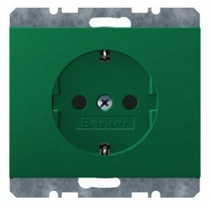 SCHUKO socket outlet green, glossy