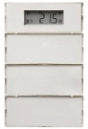 PUSH-BUTTON 3GANG WITH ROOM THERMOSTAT, DISPLAY AND LABELLING FIELD FOR WHITE AND POLAR WHITE(12.07.2006)K.1  , Ref. 7566 37 70