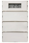 PUSH-BUTTON 3GANG WITH ROOM THERMOSTAT, DISPLAY AND LABELLING FIELD, Ref. 7566 37 74