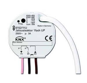 KNX shutter actuator with inputs, 1 channel shutter, 3 inputs potential free, 230VAC, flush mount, Ref. 6152/11 U