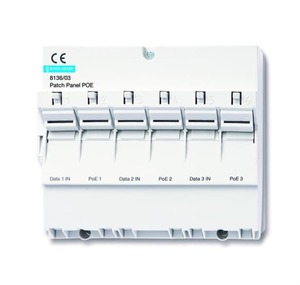 Patch Panel PoE 3-fold. DIN rail. Data communication. Active network devices.