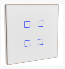  CAPACITIVE PUSH BUTTON LAÜKA KNX 4 BUTTONS WHITE GLASS AND BRONZE FRAME