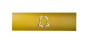 DoorBird Nameplate, engraved D21x Stainless steel V4A, brushed, PVD-coated with gold-plated finish