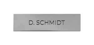 Nameplate for one call button of a DoorBird D21x Video Door Station, stainless steel V4A, high-gloss polished, chrome-finish