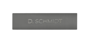 Nameplate IP DoorBird D21x individual engraving, , stainless steel V4A, powder-coated, semi-gloss RAL 9007
