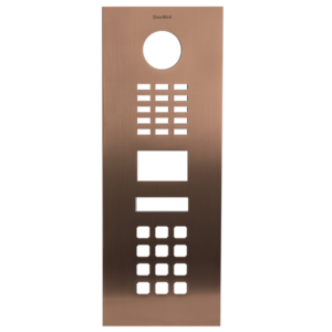 Front panel for DoorBird D2101KV, stainless steel V2A, PVD coating with bronze-finish, brushed