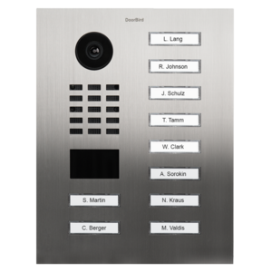 DoorBird IP Video Door Station D2110V, stainless steel V2A, brushed, incl. flush-mounting housing, 10 call buttons