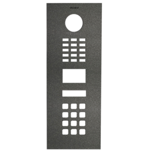 Front panel for DoorBird D2101KV, stainless steel V2A, powder-coated, semi-gloss, DB 703 pearled dark grey